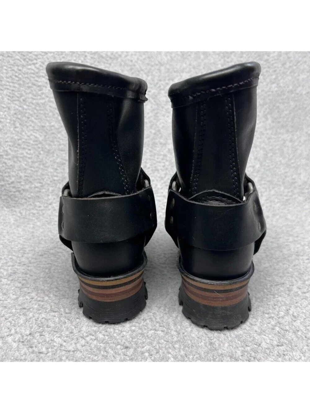 Durango RD5260 Black Leather Harness Moto Boots 5 M Biker Lug Sole Ankle Booties